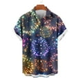 thumbnail image 3 of Ceisia Men's Regular Straight Short Sleeve Shirt Carnival Mask & Fireworks Print Spring Summer Shirt Gift, 3 of 6