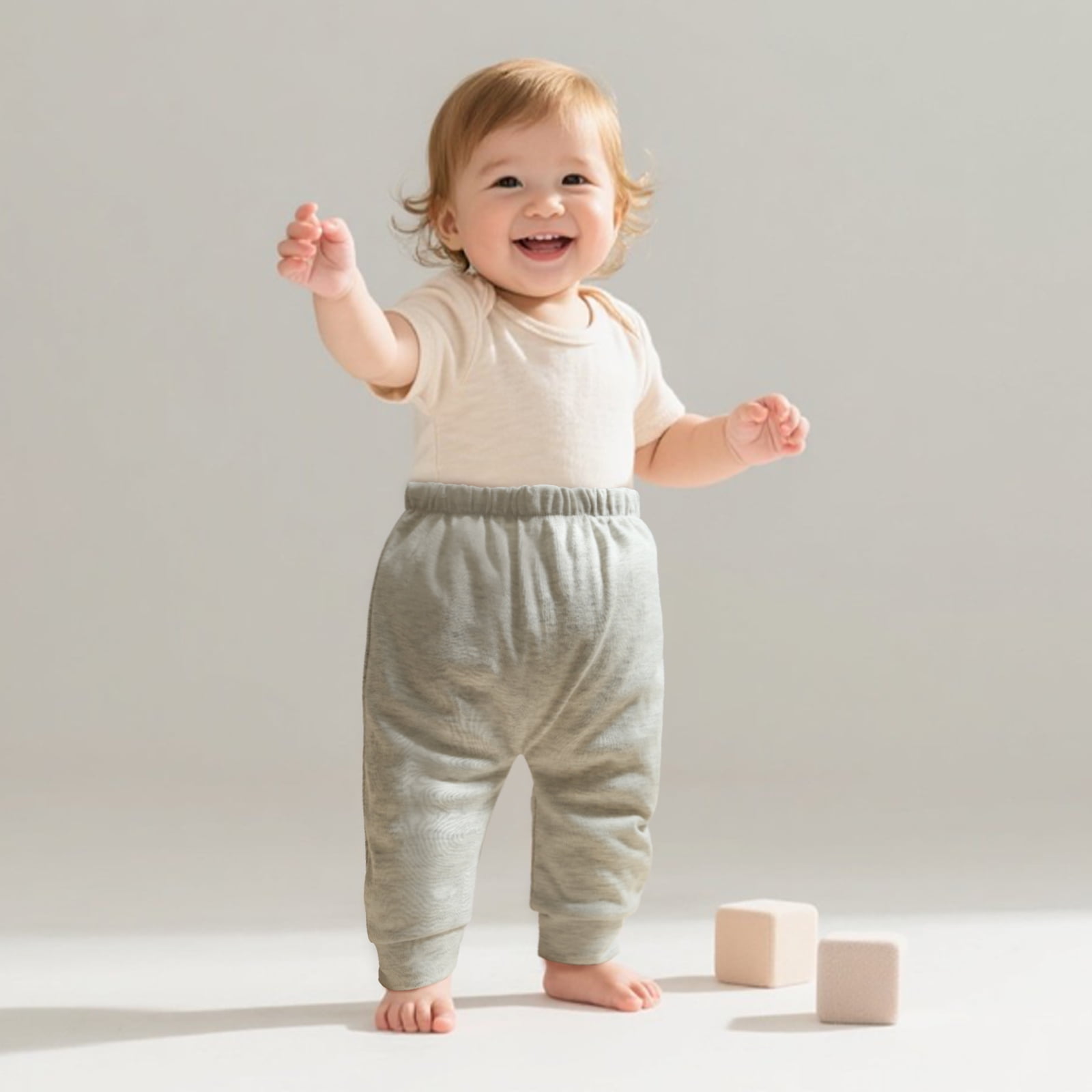 Soft and Comfy 100% Pure polyester Baby Pants for Baby Boys and Girls with Ample Diaper Room 0-12 Months