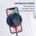 thumbnail image 3 of Yeacher 10W Wireless for iOS/Android Phones Fast Charging Pad Multi Protection 3~8mm Sensing Distance Through-Case Charging, Silver, 3 of 7