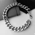 thumbnail image 5 of Unisex Stainless Steel Cuban Link Bracelet, Fashion-Forward Design, Durable & Timeless Accessory, Silver, 5 of 5