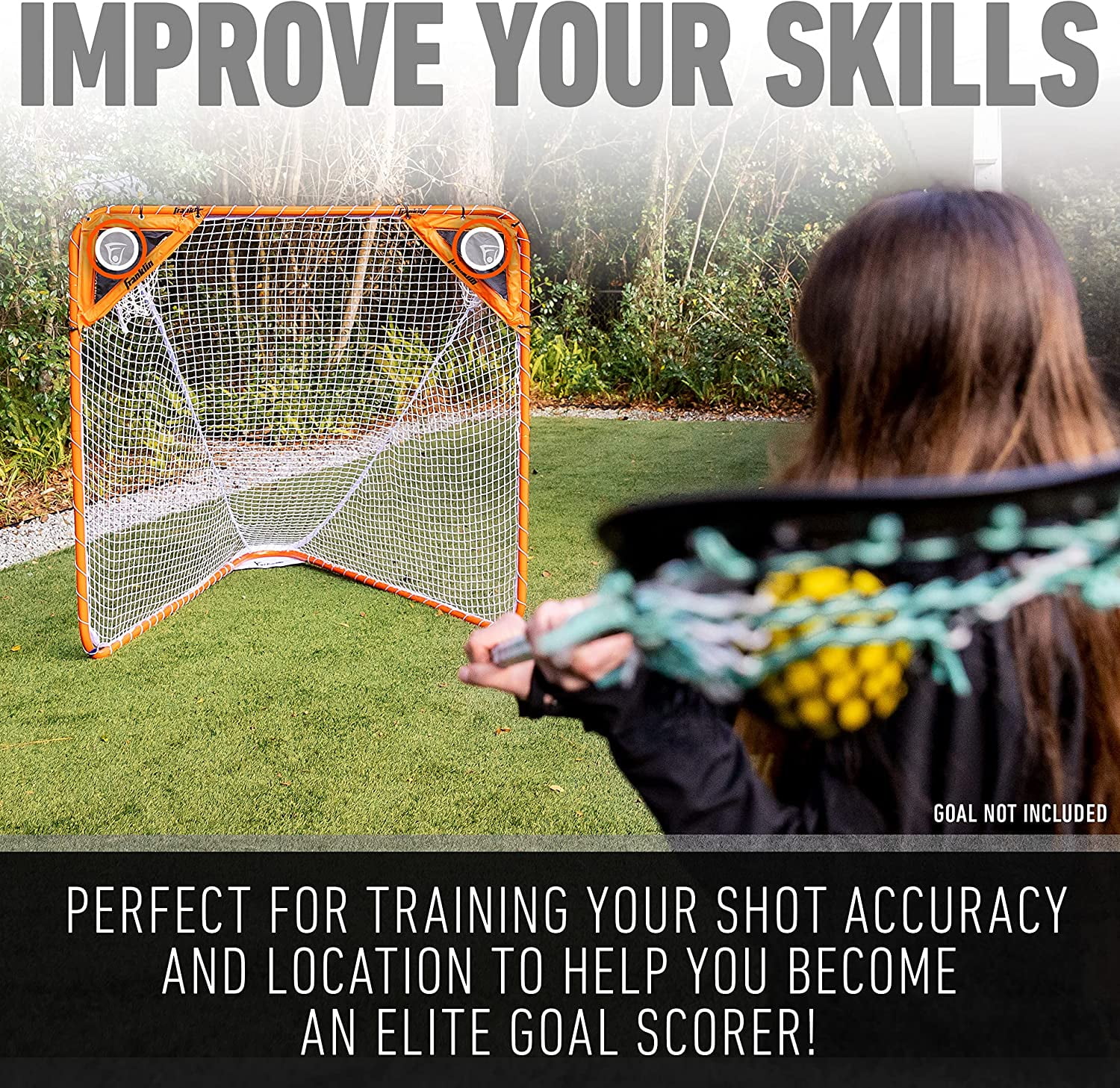 Franklin Sports Lacrosse Corner Shooting Targets for Kids & Adults - 2 Targets, Orange/Black