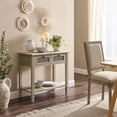 thumbnail image 2 of Rustic Natural Wood Finish Console with 2 Rattan Drawers, 2 of 9