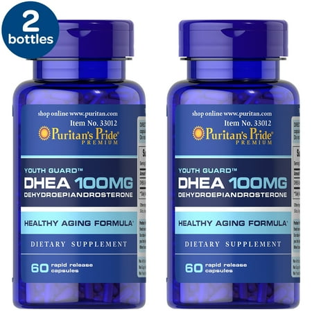 2 Pack - Puritan's Pride Dhea 100 Mg-60 Capsules, 60 Count