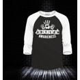 thumbnail image 2 of Shop4Ever Men's Child Handprint Heart Autism Awareness Puzzle Pieces Raglan Baseball Shirt Small Black/White, 2 of 4