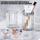 thumbnail image 4 of Juego de tazas de lavado dobles de viaje portátil | Cepillo de dientes y enjuague bucal | Diseño dividido | Plástico transparente duradero | Tamaño compacto a prueba de fugas | Blanco | 1 pieza, 4 of 7