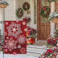 thumbnail image 2 of Christmas Snowflake Garden Flag Welcome Winter Xmas 12x18 Inch Double Sided Holiday Seasonal Plaid Small Burlap Yard Sign Outside Home Outdoor House Decoration, 2 of 6