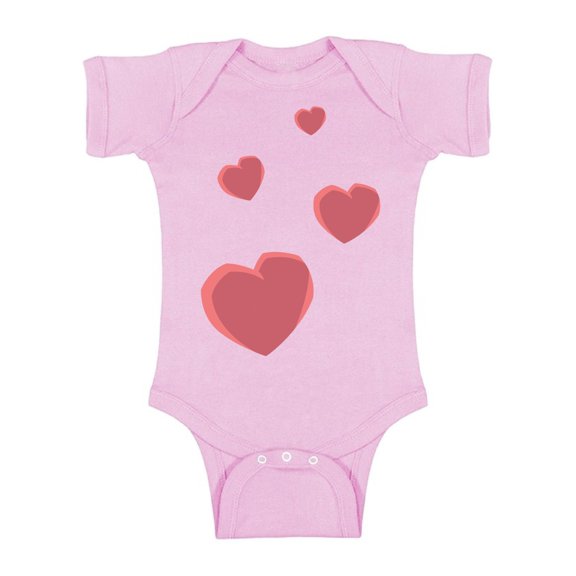 Valentine Baby Bodysuit Red Hearts Romper Valentine's Day