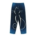 thumbnail image 5 of Disketp Cat Sketch Print Women'S Comfy Pajama Pants Casual Drawstring Palazzo Lounge Wide Leg Pants, 5 of 9