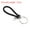 Black, variant on Braided Leather Keychain with Stainless Steel Key Ring Sleeve, PU Woven Wristlet Lanyard, Light Purple