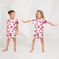 thumbnail image 5 of Red Heart Pattern Summer Pajama Set Soft Cotton Short Sleeve Sleepwear 2PCS Pajama Sets Breathable Lounge Set Size 14Y, 5 of 7
