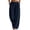 Navy #003, variant on Palazzo Pants for Women Wide Leg Flowy Long Pant Elastic Waist Beach Drawstring Casual Pants Khaki M