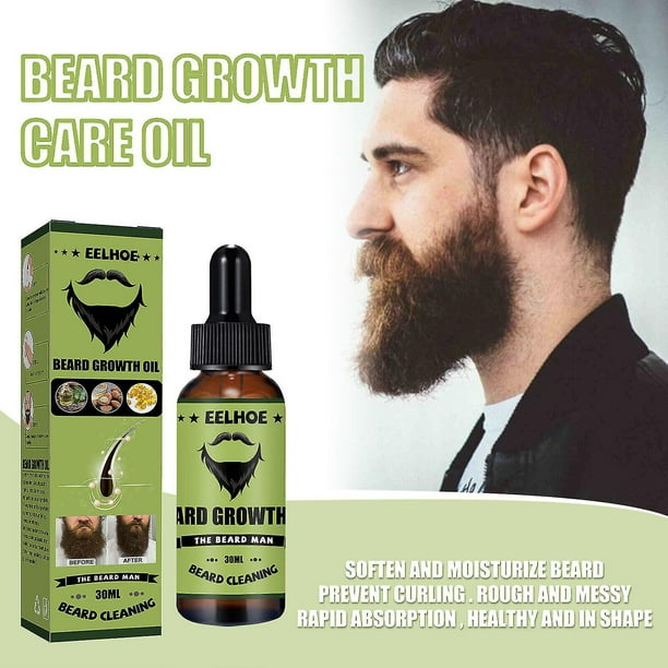 Suero de aceite para el crecimiento de la barba, cuidado del vello Facial del bigote más grueso y de rápido crecimiento