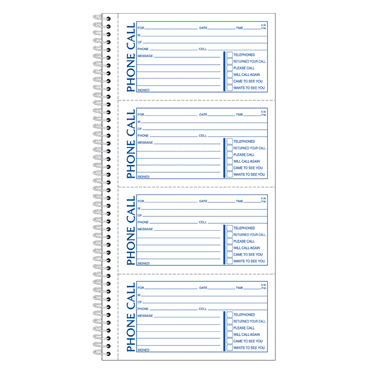 Adams® Phone Message Books, 11" x 5 1/4", 100 Pages, White/Canary Yellow, Pack Of 2