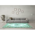 thumbnail image 3 of Ahgly Company Indoor Rectangle Medallion Light Blue Traditional Area Rugs, 6' x 9', 3 of 4