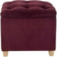 thumbnail image 2 of SAFAVIEH Joanie Rustic Tufted Cotton Ottoman with Storage, Bordeaux, 2 of 4