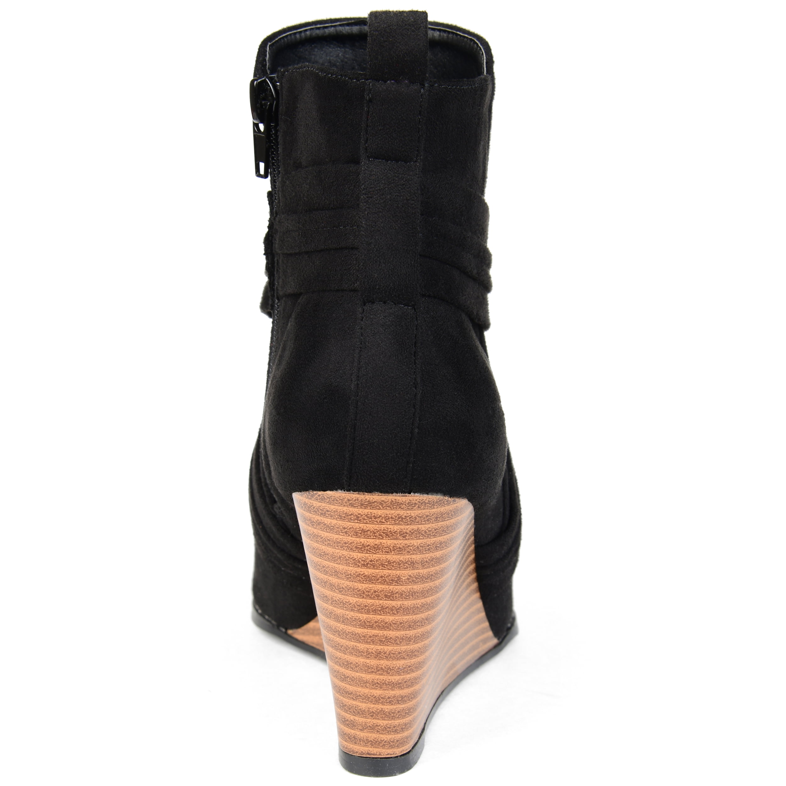 Journee Womens Sabeena Inside Zip Open Toe Wedge Booties