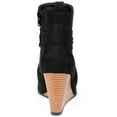 thumbnail image 4 of Journee Womens Sabeena Inside Zip Open Toe Wedge Booties, 4 of 10