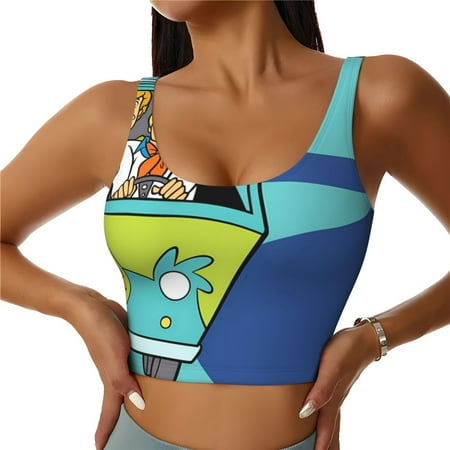 Sigee Scooby-Doo Ck for Womens  Sports Vest with Performance Stretch and Quick Dry Fabric  High Elasticity Running Bra Workout Crop Tank TopsSmall