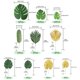 thumbnail image 5 of Hojas artificiales Verdor Hojas de Monstera de imitación dorada Hoja de plantas con tallos para Luau Decoración de , 72PCS Fernando Hojas de palma, 5 of 8