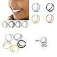 thumbnail image 5 of K-KED 1Pcs Moon Shape Nose Hoop Fake Septum Nose Rings Helix Piercing Nose Rings -multi, 5 of 9
