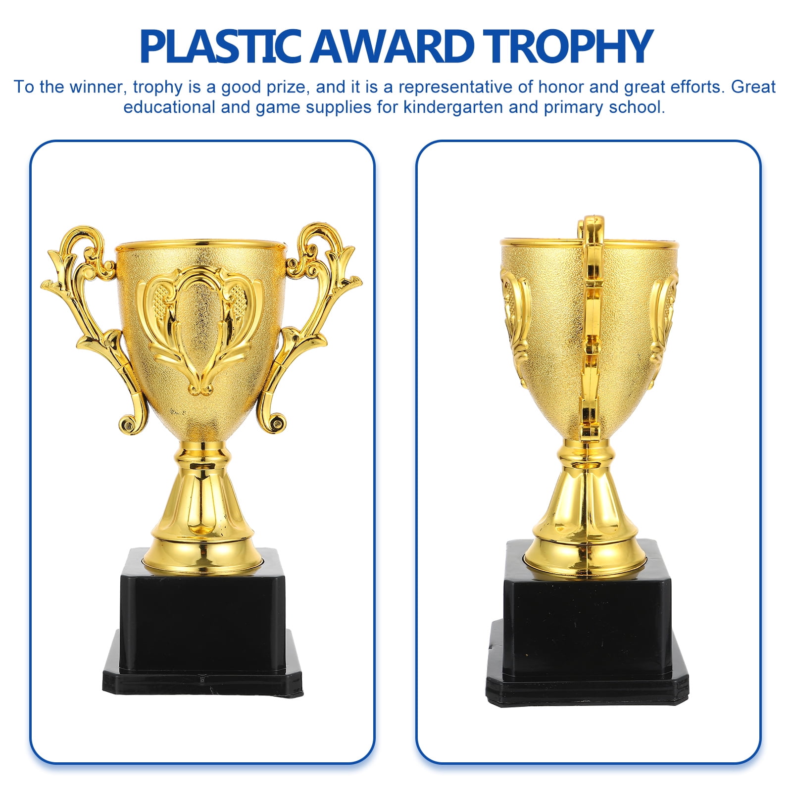 VOSAREA 18cm Mini Trophy Plastic Competitions Trophy Kids Trophy for Kindergarten Primary School 