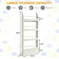 thumbnail image 3 of GVN 4-Tier Bookshelf with 2 Anti-Tipping Kits for Books and Magazines-White, Toy Organizers and Storage for Kids, Boys, Girls, Nursery, 3 of 8