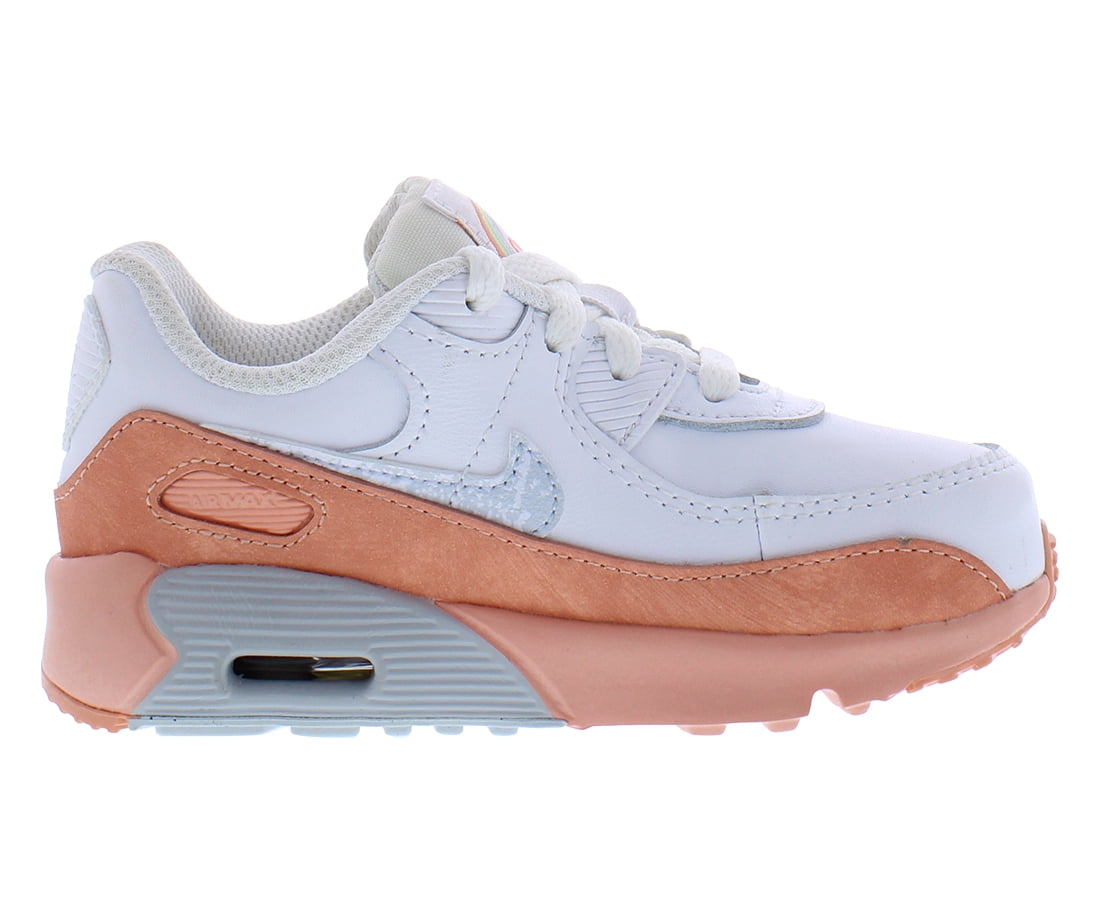 Toddler's Nike Air Max 90 LTR SE White/Aura-Lt Madder Root (DM0958 100) - 8