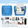 thumbnail image 5 of Toiletry Bag, Makeup Bag, Extra Large Toiletries Bag for Women and Men with Hanging Hook, Water-resistant Organizer Bag, Shower Bag for Essentials, Upgraded Blue, 5 of 7