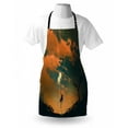 thumbnail image 3 of Fantasy Apron Flying Man with Balloons in Sky Starry Night Freedom Fun Theme Illustration, Unisex Kitchen Bib Apron with Adjustable Neck for Cooking Baking Gardening, Orange Ash Gray, by Ambesonne, 3 of 3