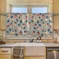 thumbnail image 2 of Yayeee Kitchen Curtains Tier Set of 2 Light Filtering 57"x36" Over Sink Window Panels, Gray Acorns Pattern, 2 of 7