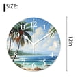 thumbnail image 2 of 12 Inch Wall Clock Battery Operated Silent Clock Decorative for Office, Kitchen, Outdoor, Living Room，Hawaii Tropical Beach Lovely Drawing, 2 of 4