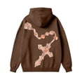 thumbnail image 5 of Bleached Hoodie for Women Graphic Cross Print Long Sleeve Pullover, Y2K Oversized Hoodies 2026 Outfits, Soft Fleece Lined Casual Sweatshirt with Kangaroo Pocket(Coffee,S), 5 of 5
