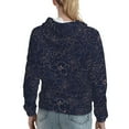 thumbnail image 7 of Lsque Navy Dark Blue Pattern Casual Women's Hoodie,Hooded Sweatshirt with Kangaroo Pocket,Pullover Hoodie with Eye-catching Drawstrings-Large, 7 of 7
