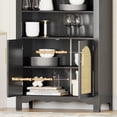 thumbnail image 2 of LAZZO 63" Arched Pantry Cabinet, Storage Cupboard with Anti-Tipping Device, Black, 2 of 8