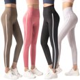 thumbnail image 1 of Pantalon de Yoga pour Femmes Rétro Rayé Côté Taille Haute Collants de Sport Entraînement Physique Course Cyclisme Collants Adaptés pour Gym Maison Rue, 1 of 8