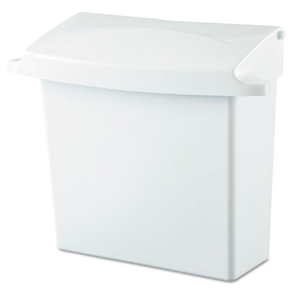 Rubbermaid Commercial Sanitary Napkin Receptacle with Rigid Liner Rectangular Plastic White 614000