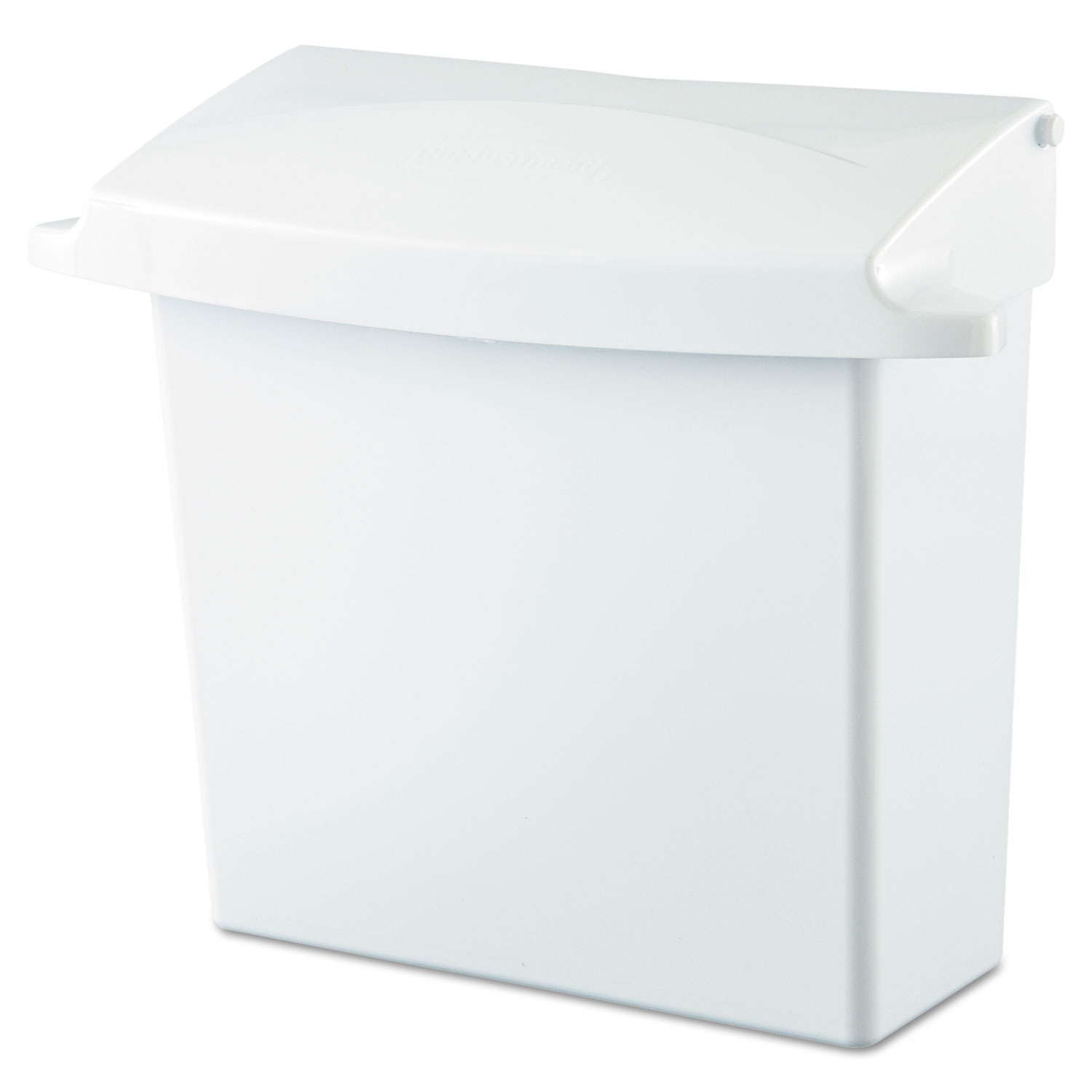 Rubbermaid Commercial Sanitary Napkin Receptacle with Rigid Liner Rectangular Plastic White 614000