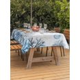 thumbnail image 3 of Outdoor Tablecloth with Umbrella Hole for Patio/Picnic/Party/Camping, Blue Coastal Crabs Waterproof Table Cloth Rectangle Table Cover Washable, Summer Ocean Seahorse Coral Shells (60"x 102"), 3 of 9