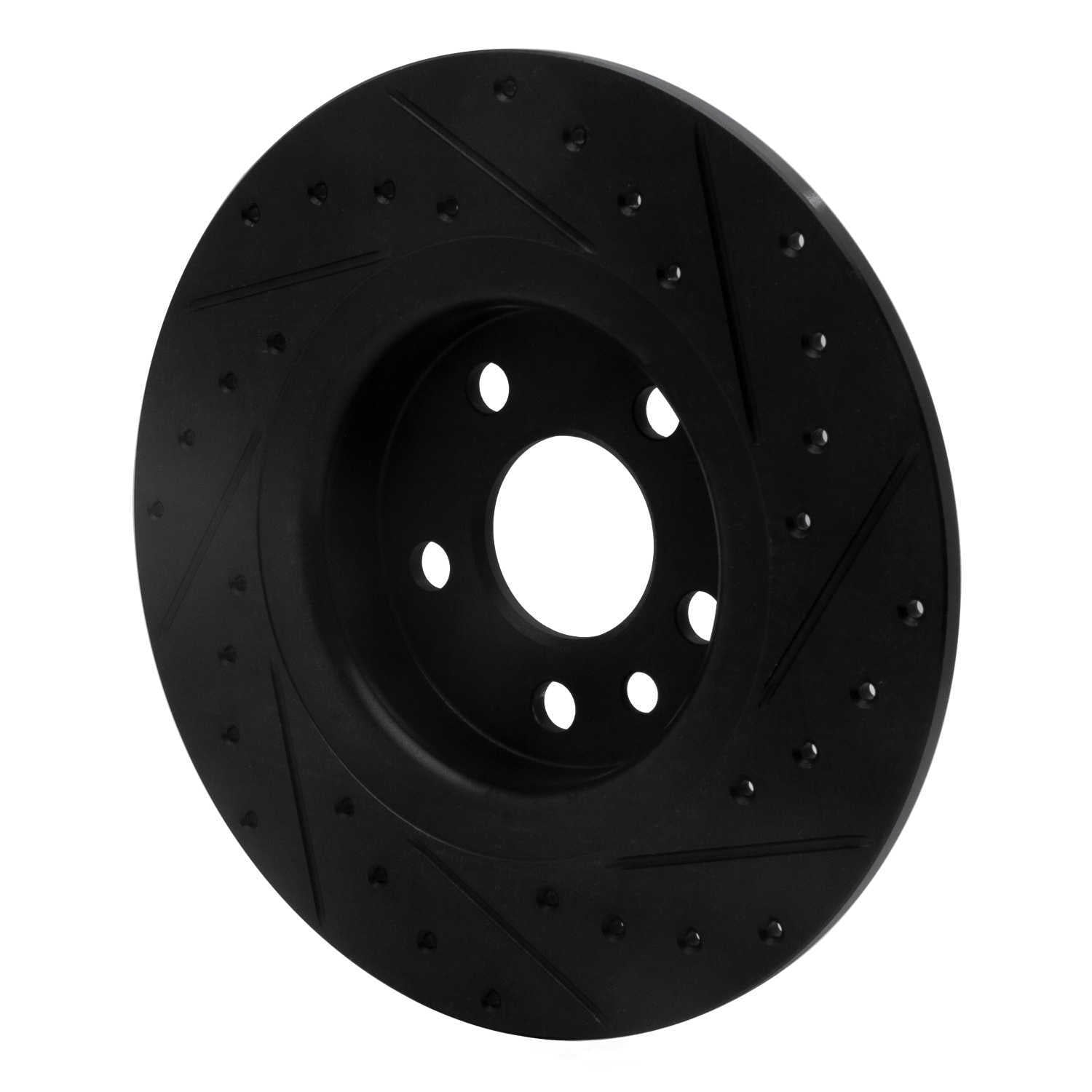 Dynamic Friction Company 633-11027L DFC Brake Rotor - Drilled And Slotted - Black