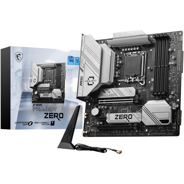 Tarjeta Madre MSI B760M PROJECT ZERO LGA 1700 4x DDR5 2x M.2 PCIe 5.0 USB-C WIFI 6E BT 5.3 Micro ATX