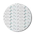 thumbnail image 1 of Teal Mouse Pad for Computers, Retro Arrow Pattern in Horizontal Line Heading to Opposite Directions Art Print, Round Non-Slip Thick Rubber Modern Mousepad, 8" Round, Grey Teal White, by Ambesonne, 1 of 2