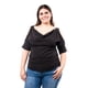 thumbnail image 1 of Blusa escote drapeado Roman Fashion /Tallas Extras, 1881 (Negro) negro 42, 1 of 6