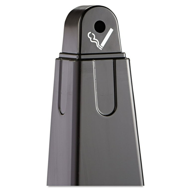 Rubbermaid Commercial GroundsKeeper Cigarette Waste Collector, Pyramid, 1  gal, Plastic/Steel, Black -RCP257088BLA