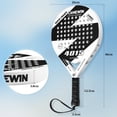 thumbnail image 4 of Raqueta de Pádel con Funda de Pádel Profesional con Superficie de Fibra de Carbono y Núcleo de Espuma Flexible de Memoria EVA para Principiantes con Cubierta, 4 of 8