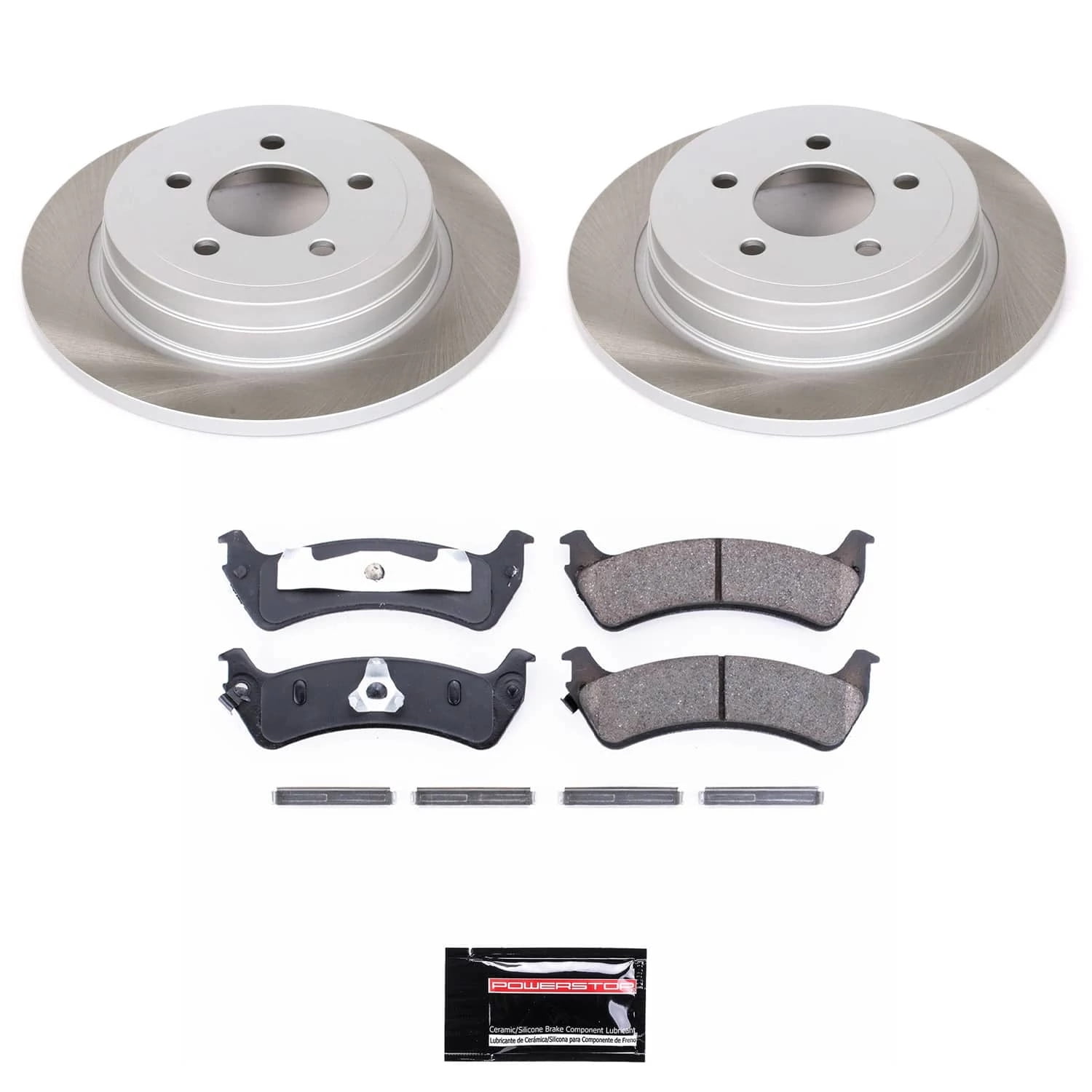 PowerStop Rear Semi-Coated Rotor and Low-Dust Ceramic Brake Pad Kit SC5570