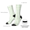 thumbnail image 4 of Fuzoiu Green Checkboard Print Athletic Crew Socks for Men & Women,Casual Crew Socks,Above Ankle Crew Socks for Business, Casual, 4 of 6