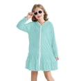 thumbnail image 5 of EnJoCho Girls Hooded Terr𝗒 Cover Up Swimsuit With Sunglasses Zipper Swim Dress Short Sleeve Ruffl𝖾 Coverups Bathing Suit Swimwear, 5 of 9