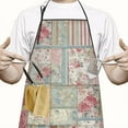 thumbnail image 2 of Pioneer Flower Floral Print Pattern Apron-Garden Aprons for Women with Pockets-Cotton Linen Waterproof Kitchen Cooking Gardening Aprons Adjustable for Kitchen,Cooking,BBQ and Salon 33x27 Inch, 2 of 7