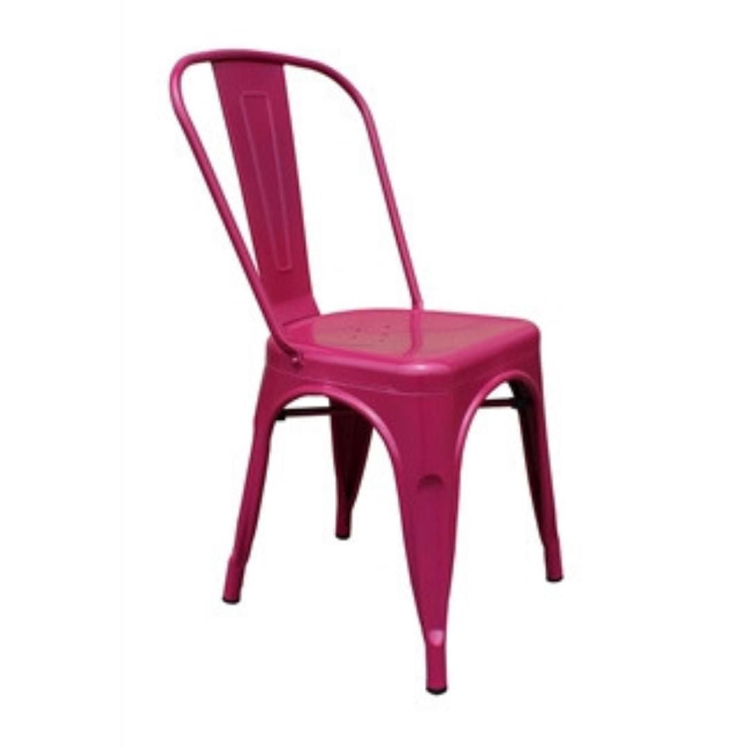 Tolix Roch dining chair in plum, metal side chair