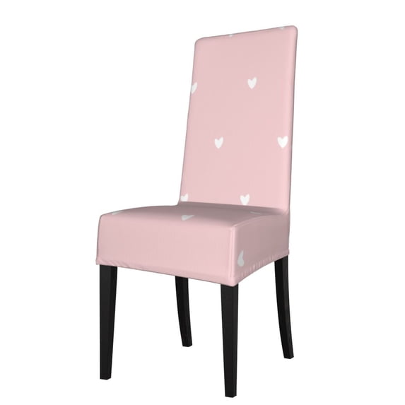 ZICANCN Pink Heart Pattern Chair Protectors Seat Covers , Dining Chair Slipcovers for Dining Room Hotel Kitchen Simple and Romantic